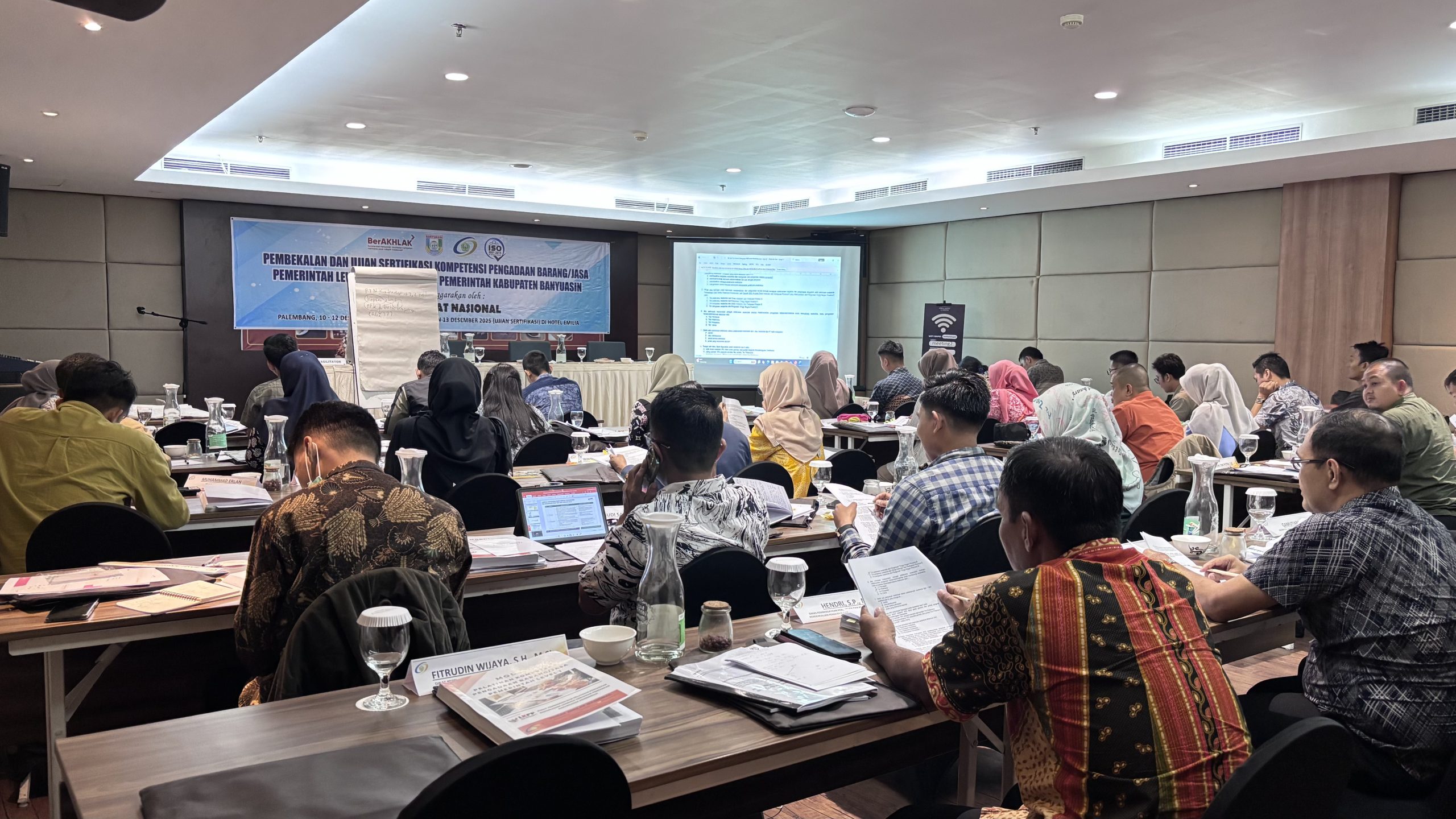 Read more about the article Pusat Diklat Nasional Selenggarakan Pembekalan dan Ujian Sertifikasi PBJP Level 1 di Kabupaten Banyuasin